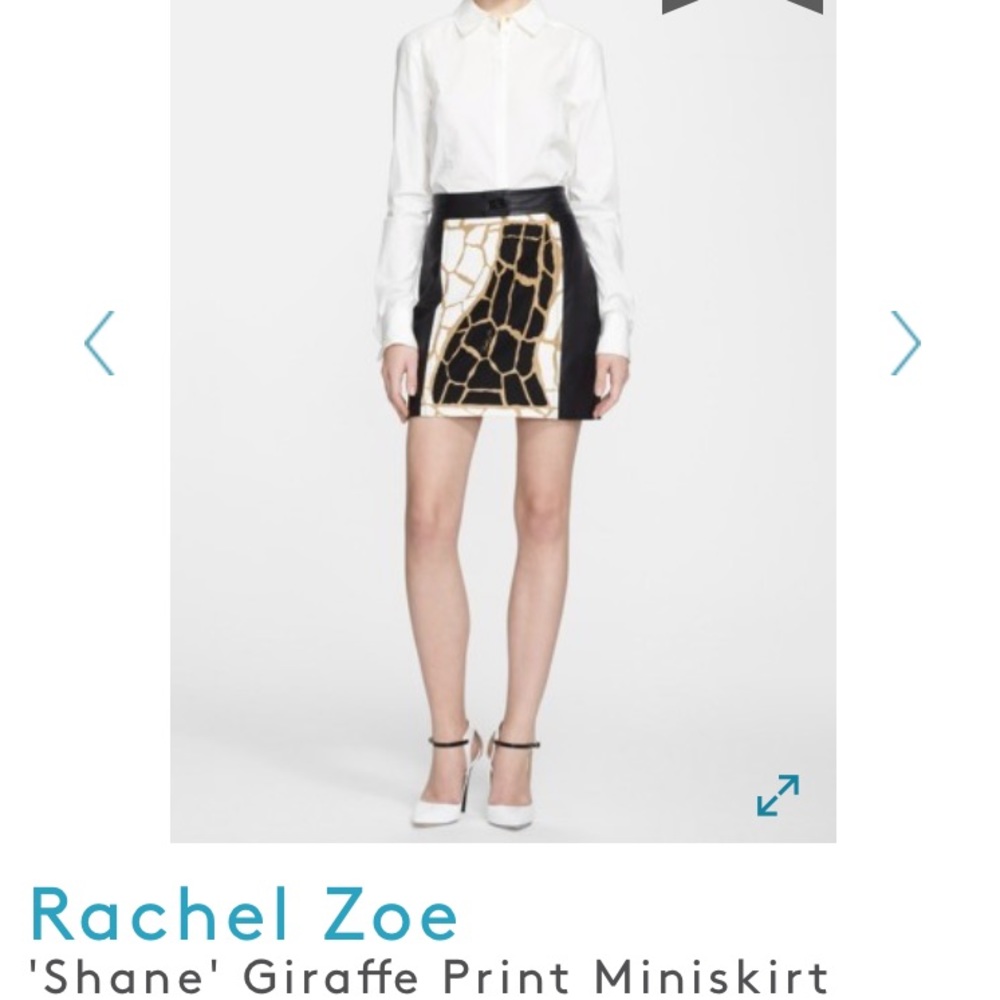 Rachel Zoe Leather and Linen mini skirt